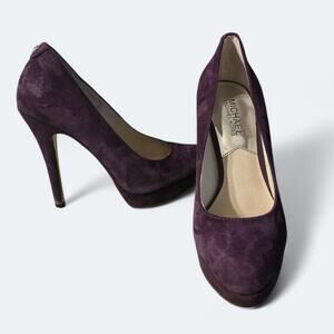 Michael Kors York Platform Heels Purple Suede Womens Size 6